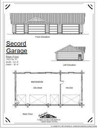 second garage log home stock plans 