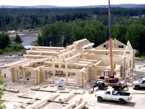 Construction of a log home by dbd log homes 